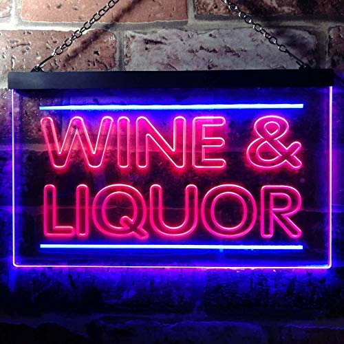 Wine Liquor Dual LED Neon Light Sign